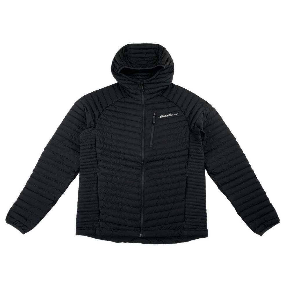 Eddie Bauer First Ascent EB800 Down Hooded Jacket Men's Medium Black